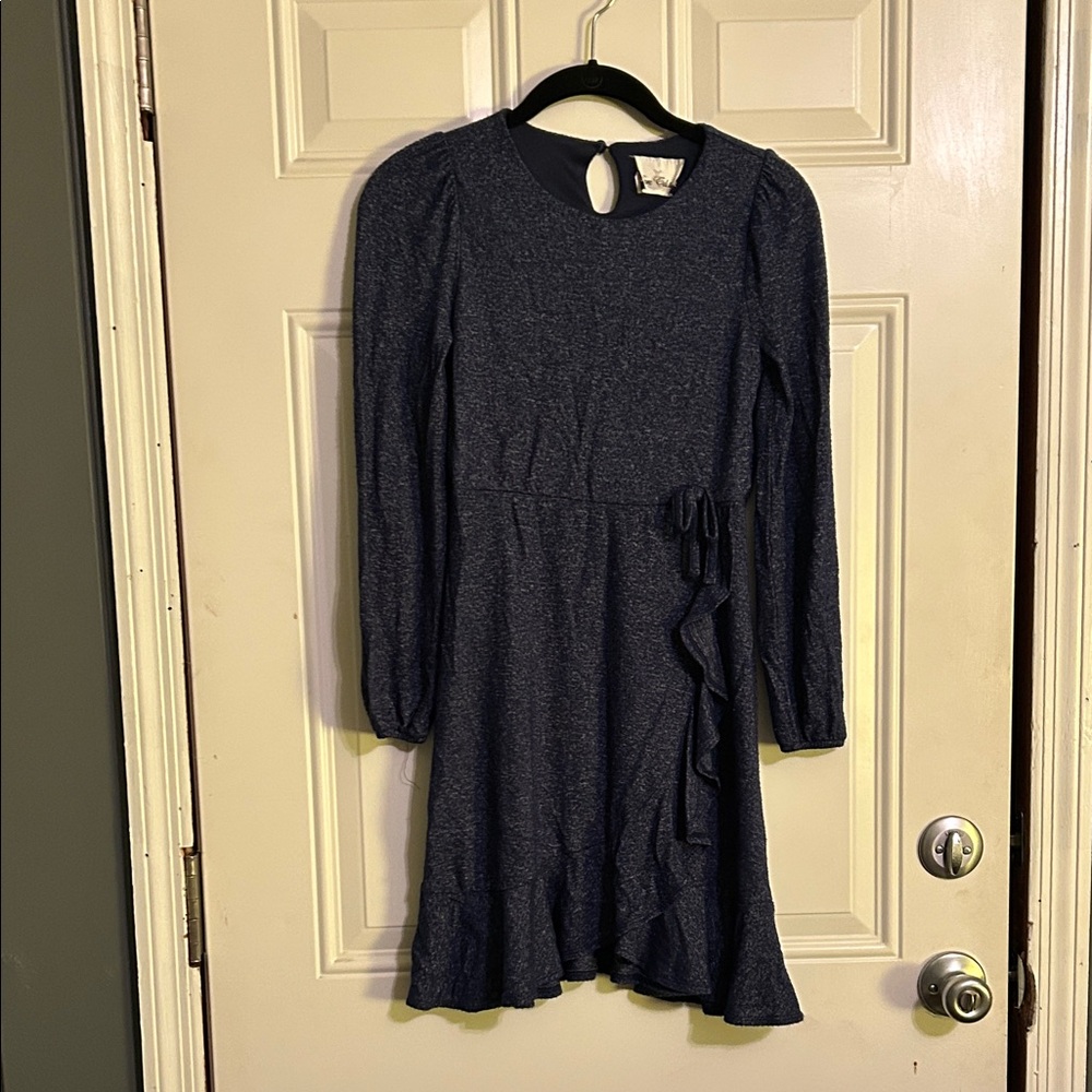 Girls navy long sleeve dress